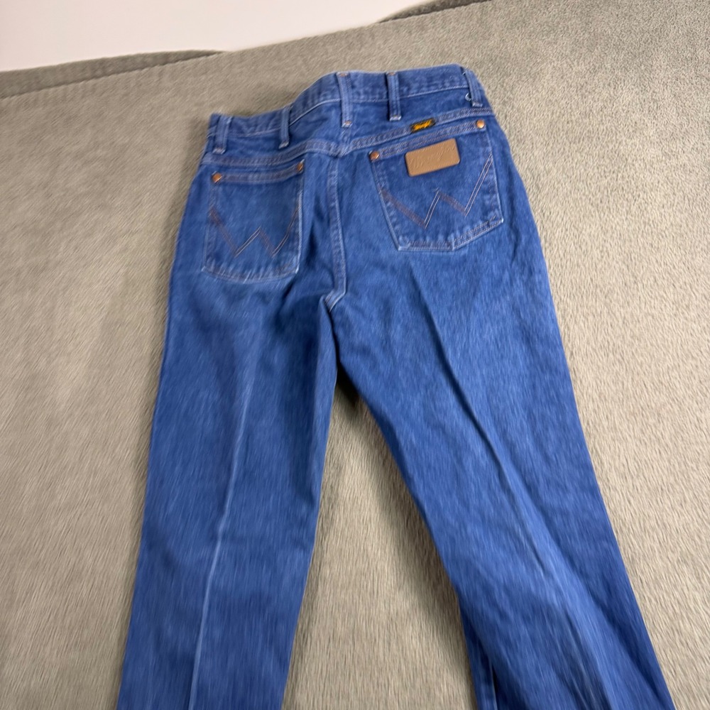 Wrangler 936DEN Cowboy Cut Slim Fit Jeans Mens 33x34 Blue Denim Straight Leg